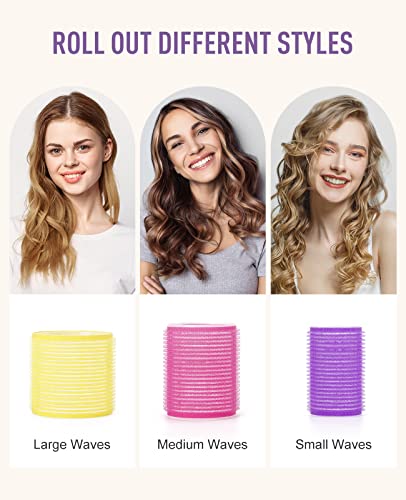 Ienin Self Grip Hair Roller, 29 Pcs 3 Sizes Velcro Hair Curlers Set With Clips And Hair Comb, Salon Hair Dressing Curlers, Jumbo Hair Rollers For Long Hair, Medium And Short Hair Bangs Volume #TOP3