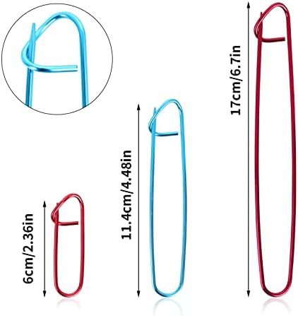 cobee Cable Stitch Holders, 9pcs Crooked Needle Twist Curved Hand Knit Needles, Mixed Color Aluminum Cable Needles Stitch Holders, Knitting Cable Needle Crochet Hook for DIY Stitch Supplies