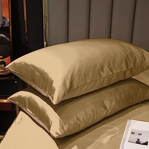 Fronha de 2 peças, capa de almofada de seda amoreira, tamanho Queen, fronha macia e de seda para cab