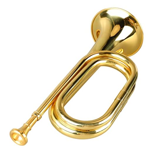 Diydeg Bugle Cavalry Trumpet Brass Instrument, Military Easy to Play Trumpet C Key Brass Trumpet with Mouthpiece, Trumpet Brass Blowing Old Copper for Beginners Gift (Gold)