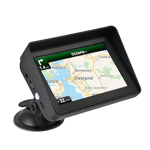 5 Inch Sat Nav, HD Touch Screen GPS Navigation for Cars Trucks with UK, Europe Maps, HGV Sat Nav Trucks, Lifetime Free Updates, Support Postcode Search, Speed Camera Alert, Voice Guidance, POI