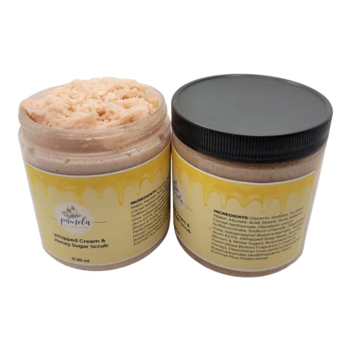 Pamela Essentials Whipped Cream & Honey Sugar Scrub 11.30 fl oz. Handmade Natural Organic Facial Scrub