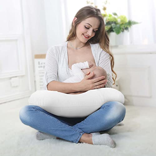 Lat Waterproof Nursing Pillow And Positioner, Breastfeeding Pillow For Mom,Newborn Infant Soft Cotton Feeding Cushion For Boys And Girls(White) #TOP7