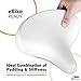Bikeroo Wide Cruiser Saddle - Comfort Seat Fits Indoor & Outdoor Bicycles - Steel Spring & Elastomer Suspension - Memory Foam - White