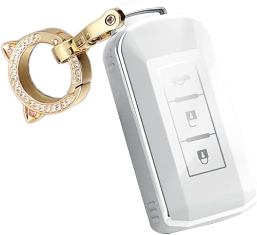 Miniatura 7 de ontto Funda para llavero Mitsubishi con llavero para Outlander Funda para llave Outlander Eclipse Cross TPU Protector de llave remoto antiarañazos