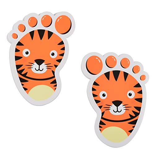 Bluecell 15-Pairs Cartoon Animals Guide Self-Adhesive Footprints Stickers Floor Decals For Room Party Nursery Floor Stairs Decor (Tiger (Orange)) #TOP4