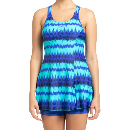 Image of Speedo Female Swimwear All Over Print Racerback Swimdress with Boyleg