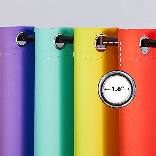 Nicetown Rainbow Kitchen Valances, Home Decoration Blackout Curtains For Bedroom Girls Room Decor, Window Valances For Girly Nursery Kids Daughter Room (Dark Rainbow, 52 X 36 Inch Length, Set Of 2) #TOP1