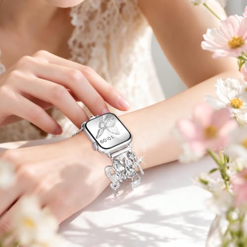 G-ficu Bling Metal Band for Apple Watch Bands for Women Silver by G-ficu - Used condition - Image 4