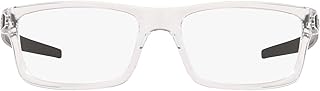 Oakley Men's OX8026 Currency Rectangular Prescription Eyewear Frames, Polished Clear/Demo Lens, 54 mm