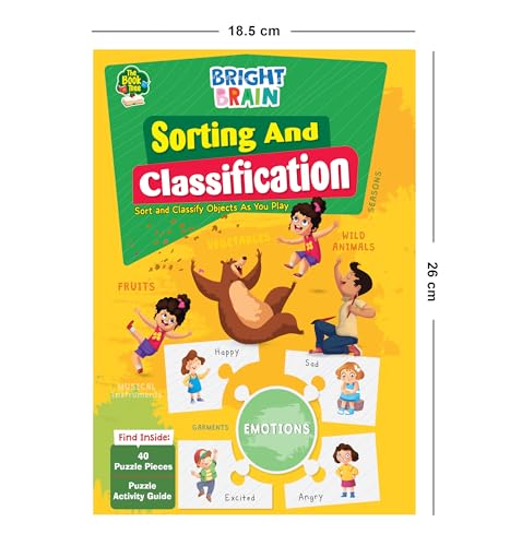 Image of The Book Tree Bright Brain Sorting & Classification Puzzle - Sort by Categories: Seasons, Wild Animals & More - 40 Pieces - for Kids Age 3+ - Gift Box by Majestic Book Club