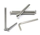 iexcell 5 Pcs 3/8-16 x 4 Stainless Steel 304 Hex Socket Button Head Cap Screws Bolts Kit