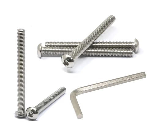 iexcell 5 Pcs 3/8-16 x 4 Stainless Steel 304 Hex Socket Button Head Cap Screws Bolts Kit