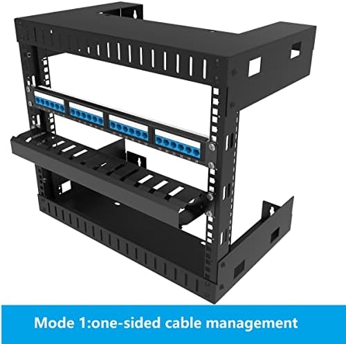 JINGCHENGMEI All Metal 1U 19 Inch Server Rack Wire Management System-Horizontal Rack Mount 12 Larger Slots Cable Manager (AHMMA1U12S, Black)