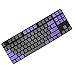 Produktbild Keycaps PBT Tastenkappe Hintergrundbeleuchtung Transluzent Double Shot PBT 87 Tasten (lila+Grau)