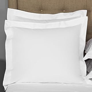 THREAD SPREAD European Square Pillow Shams Set of 2 White 1000 Thread Count