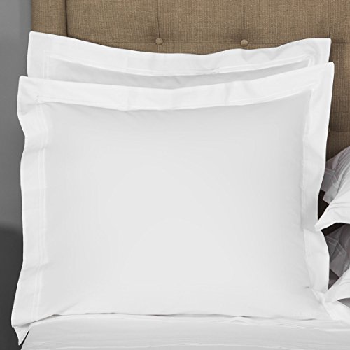 Mayfair Linen European Square Pillow Shams Set Of 2 White 600 Thread Count 100% Egyptian Cotton Pack Of 2 Euro 26 X 26 Bright White Pillow Shams Cushion Cover, Cases Super Soft Decorative #TOP2