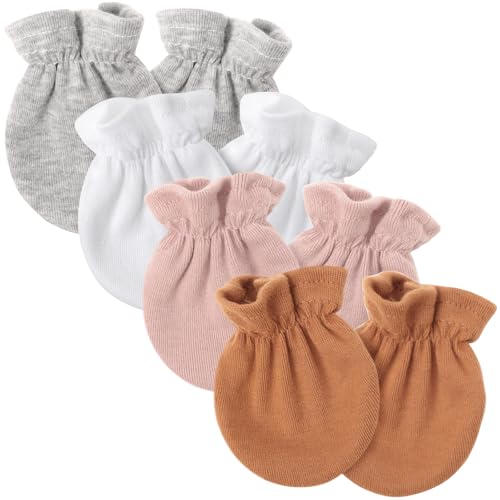 Image of BQUBO Newborn Baby Mittens No Scratch Mittens Double Layered Gloves Infant Toddler Gloves for 0-6 Months Baby Boys Girls