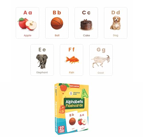 Image of Spartan Kids Flash Cards for New Born Baby, Flash Cards for 1 Year Old Baby and 3+ Year Old Set of 25 Combo Set