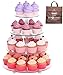Jusalpha 4 Tier Acrylic Glass Round Cake Stand-cupcake Stand- Dessert Stand-tea Party Serving Platter for Wedding Party With Rod Feet (4RF)