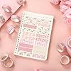 YooNotee 12 Rolls Watercolor Floral Washi Tape Set 15 mm Vintage Flower Decorative Masking Tape for Spring Arts DIY Craft Scrapbook Journal Supplies Gift Wrapping(Light Pink,Polka Dots and Floral) #2
