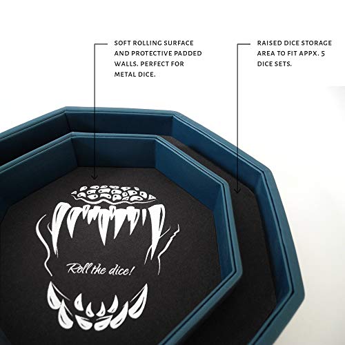 Liphontcta Dice Tray Frost Blue - Dice Rolling Tray | Felt Dice Tray Compatible With Dungeons And Dragons & Rpg Games | Dnd Dice Box | Dice Rolling Box | Dice Roller | Dnd Accessories | Dnd Dice Tray #TOP5