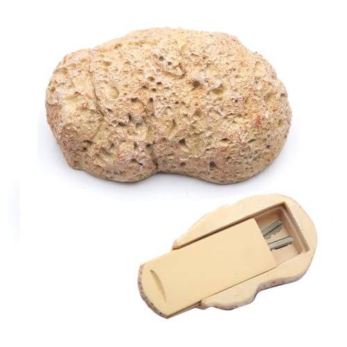 Vikrami lighting Outdoor Fake Rock Key Storage Box，Spare Key Simulate Stone Keys Case for Home Garden Yard Outdoor Decor, Hider Decoration Safe Holder Stone（Bottom inner size:8.6x4x1.5cm）
