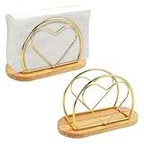 2 servilleteros de madera, 15,7 × 6,7 × 10 cm, con base gruesa para soporte...