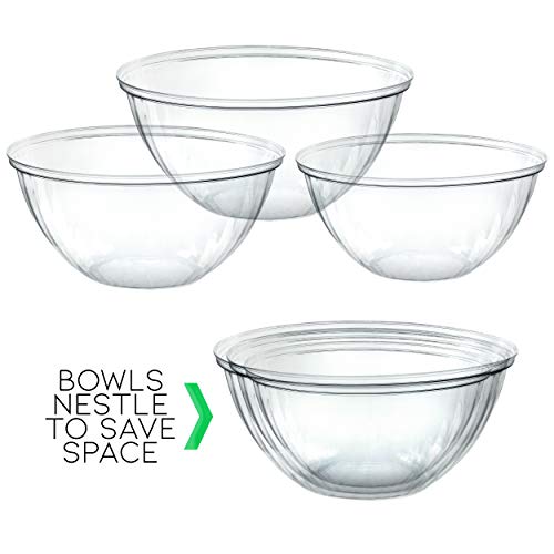 Plasticpro Disposable 150 Ounce Round Crystal Clear Plastic Serving Bowls, Party Snack or Salad Bowl, Chip Bowls, Snack Bowls, Candy Dish, Salad Container Pack of 2 by PLASTICPRO - Image 7