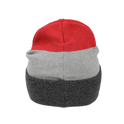 Dungeons and Dragons Game Striped Red Marled Embroidery Logo Knitted Beanie Hat for Winter - Thumbnail 3