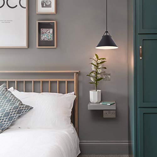 Yifi Modern Pendant Light Fixture With Leather And Iron Finish, 1-Light Hanging Light For Kitchen Island Dining Room Bedroom Living Room,Ul Listed Wires,Black #TOP5