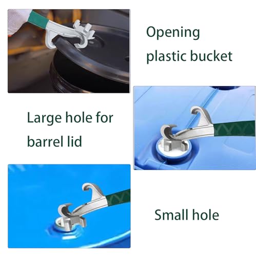 Image of Aluminum Drum Wrench, Bung Wrench, Barrel Opener Tool for Opening 10 15 20 30 55 Gallon Drum, Fits 2 inch and 3 /4 inch Bung Cap Red (1, Green)