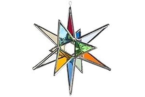 Multi Colored Star Tree Topper | Moravian Stained Glass Star