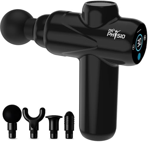 Dr Physio USA Touch Dynamo 1049 Percussion Gun Massager for Full Body Pain Relief, Rechargeable Cordless Deep Tissue Massage Machine for Legs & Arms, Use at Home, Gym & During Travel