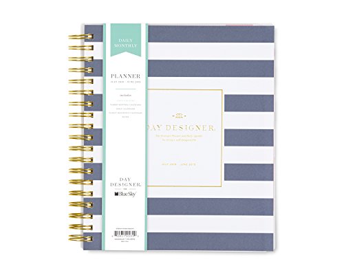 Day Designer for Blue Sky 2018-2019 Academic Year Daily & Monthly Planner, Flexible Cover, Twin-Wire Binding, 8