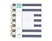 Day Designer for Blue Sky 2018-2019 Academic Year Daily & Monthly Planner, Flexible Cover, Twin-Wire Binding, 8" x 10", Navy Stripe Design