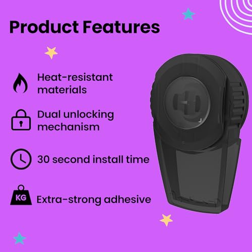 Booboo® Oven Lock x1pc Black Child Oven Lock for Oven Doors - Childproofing Kitchen Safety with Kids Protector, Baby Oven Guard, and Safety Toddler - Easy Install Baby Proof Oven Lock - Thumbnail 2