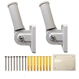 ABUSA Clearance Inventory Adjustbale Flag Pole Bracket Heavy Duty Aluminum Flag White Powder Coated