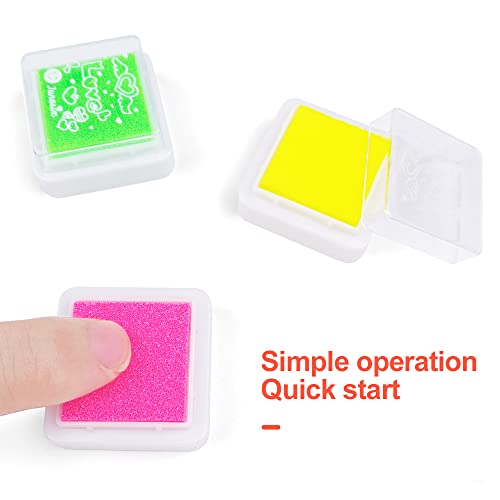 Gvolatee Stempelkissen Set,24 Farben Stempelkissen fingerabdrücke Ungiftig Abwaschbar Stamp Pad für Papier Handwerk Stoff Malerei DIY Geburtstag Geschenk (24 Farben)