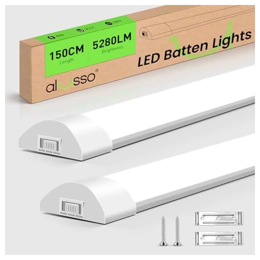 ALUSSO 2er Set LED Röhre 150cm, Superhelle 48W 5280lm Lichtleisten Integrierte Leiste, Farben Veränderbar Leuchtstoffröhre Kaltweiß Neutralweiß Warmweiß, Lichtleiste für Küche Garage Werkstatt Keller