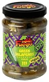 Fuego - Grüne Jalapeños, geschnitten , Verleiht einer Vielzahl an Gerichten eine mexikanische Schärfe , Ideal auch für Marinaden und Dressings , 1 x 210 g