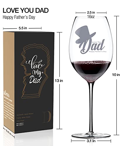 Birthday Gifts For Dad From Daughter- Best Dad Ever Wine Glass, Unique Christmas Gifts For Dad Meaningful, Cool Birthday Present Ideas For Men, Dad, Grandpa- 16 Oz, Clear #TOP3