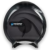 San Jamar Oceans Plastic Single Jumbo Bath Tissue Dispenser, 3.25' Core, Black Pearl, 1 Count (Pack of 1)