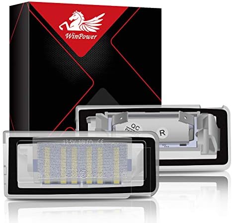 WinPower Error Free 18 SMD LED Number License Plate Light Assembly Cool White Lamps Bulb 6000K for A4 (B8) 4 door sedan, 5 door Avant, S4 (B8), A5/S5, Q5, TT/TT RS, 2 Pieces