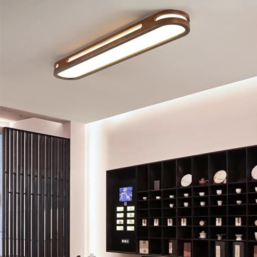 Plafonnier moderne intérieur LED bois avec télécommande 2700K-6500K - 7