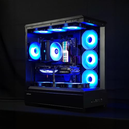 Zalman P50 ATX Mid-Tower Premium PC Case - Panoramic Tempered Glass, Hinged Cable Management Doors, Back-Connect Motherboard Compatible, Barebone Computer Chassis, Black