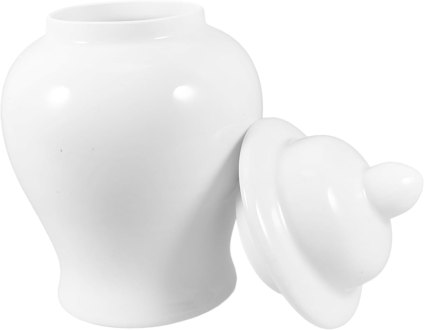 IMIKEYA Ceramic Storage Jar White Jar Tea Canister Decorative Lid for Home Office Hotel Decor