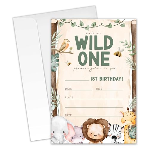 XZMBQ Boy 1st Birthday Invitations