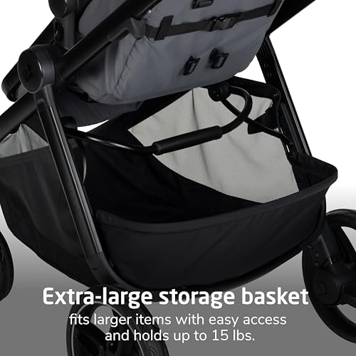 Image of Maxi-Cosi Zelia Pro 5-in-1 Travel System with Mico Pro Infant Car Seat and Baby Stroller Combo, Reversible Seat, Large Wheels, Adjustable Handle, Newborn to Toddler, Lightweight, Sea Salt