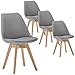 Produktbild DEULINE Esszimmerstühle Stoffbezug-Grau Esszimmerstuhl mit 28mm stärke Massivholzbeine SGS geprüft Polsterstuhl Stühle Oslo+ 4er-Set 521205